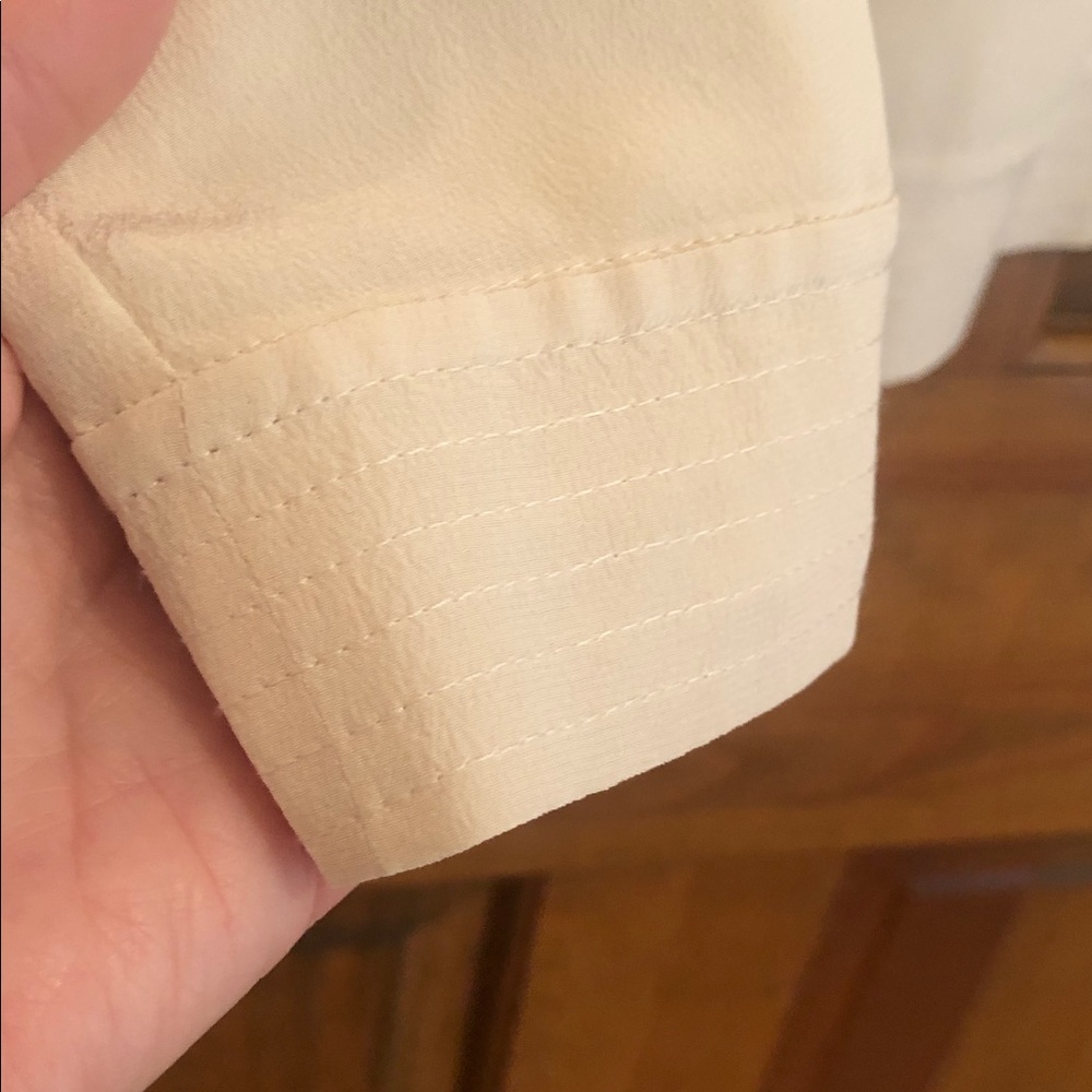 Eileen Fisher Sleeveless Crewneck Lined Silk Blouse - Cream - Picture 5 of 8